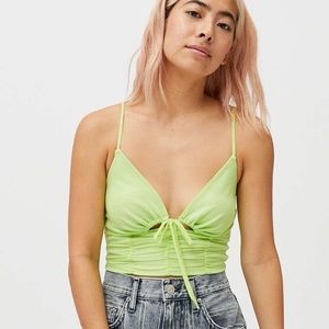 Urban Outfitters Lime My Sweetheart Mesh Tie-Front Cami Top